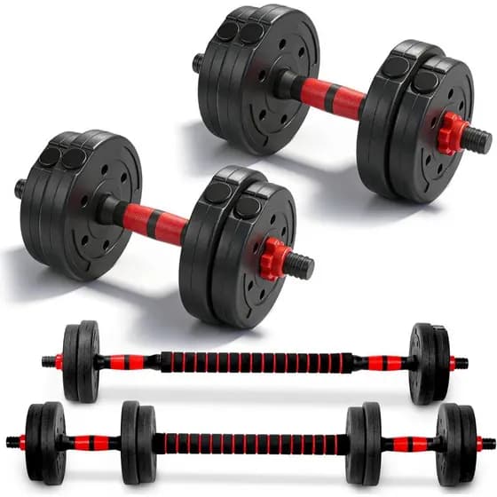 Kit Halteres Ajustáveis 30kg Consport Para Musculação Barra e Anilhas Treino em Casa