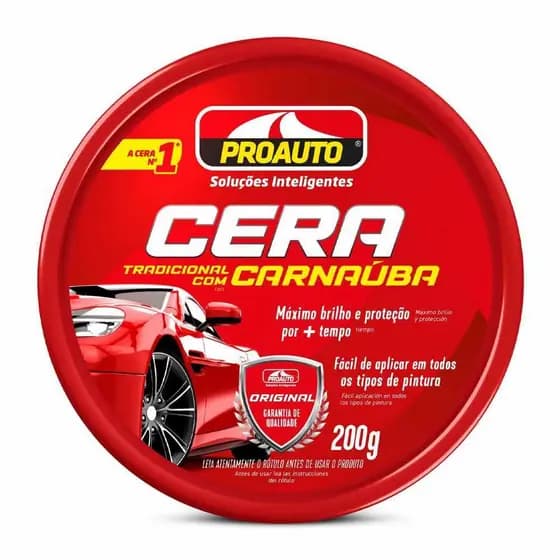 CERA PASTA TRADICIONAL COM CARNAUBA 200GRS - PROAUTO
