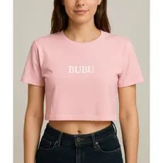 Cropped Bubu Manga Curta tendencia