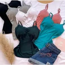 Blusinha Regata Renda Alcinha Com Bojo