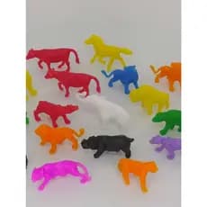 Kit 20 Animais Zoológico Colorido Plástico Bichos Brinquedo