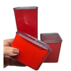 Kit 3 Potes Herméticos Mantimentos Acrílico Vermelho Festas/ Presente Dia das Mães !!!