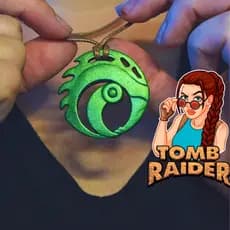 Colar Tomb Raider para cosplay fantasia Lara Croft verde