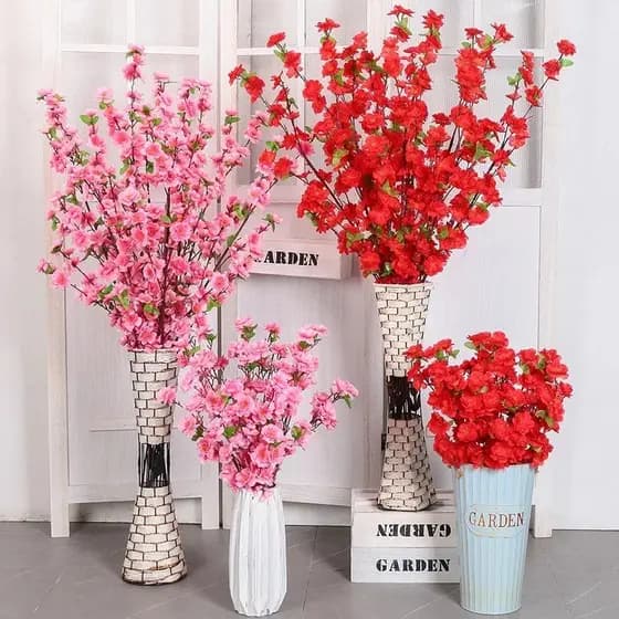 Ramo De Cerejeira Sakurinha 65cm Galho decorativo Pessegueiro Decoração para Sala complementos de arranjos