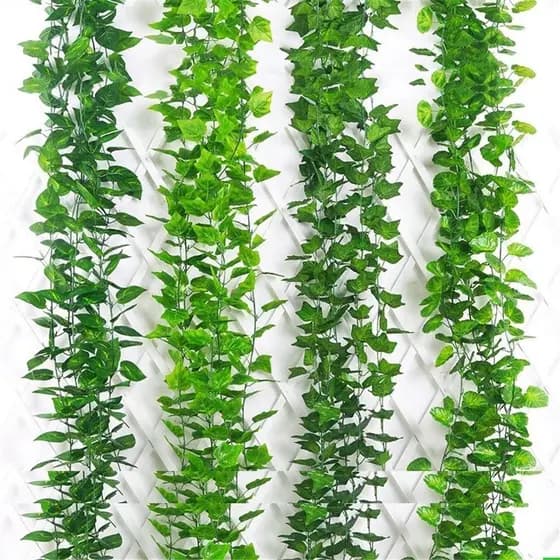 Cordão De Folhas Decorativas Folhagem Jiboia, Hera, Melancia Pendente Artifcial Para Decoração Jardinagem