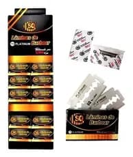 Lâmina de barbear para barbeador aço inox 50 unidades