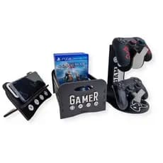 Kit suporte para controle  caixa jogos porta celular
