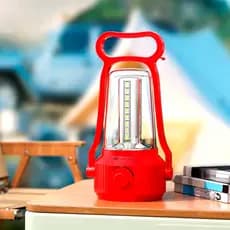 Lampião DP Led Recarregavel Potente 1800mah Ajuste De Claridade Com Alça E Gancho Para Pendurar