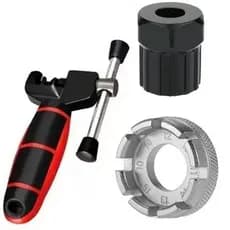 kit Chave Raio Bike Mtb Speed + Chave Extrator Saca Catraca Roda Livre K7 Disco Center Preta + Chave Extrator  Corrente