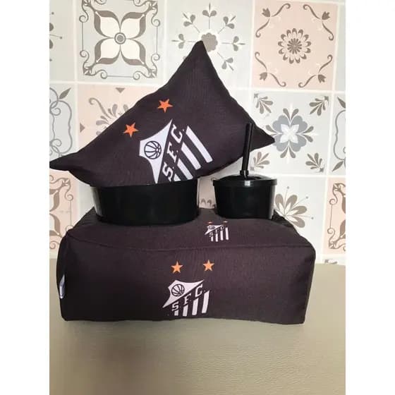 Kit Cinema Almofada Porta Pipoca + Mini Almofada decorativa Santos