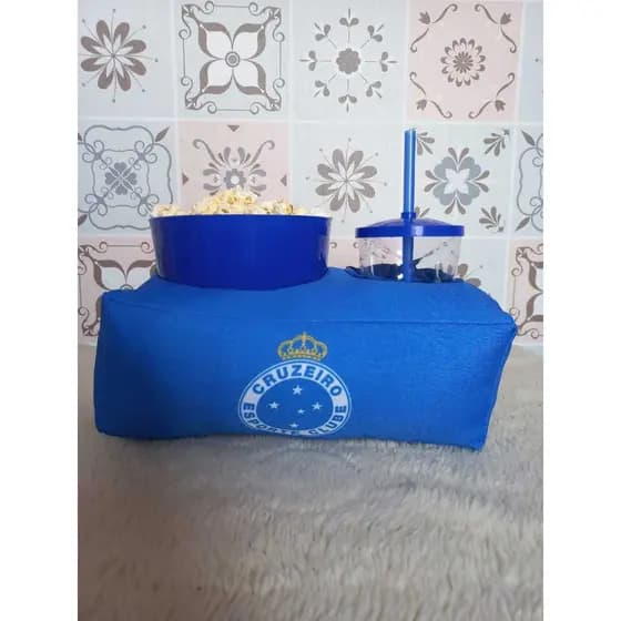 Almofada Porta Pipoca time mineiro com 1 balde e 1 Copo