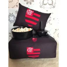 Kit Cinema Almofada Porta Pipoca + Mini Almofada decorativa Flamengo