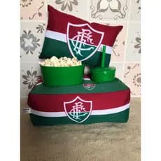 Kit Cinema Almofada Porta Pipoca + Mini Almofada decorativa  Fluminese
