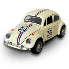 Miniatura Volkswagen Fusca Herbie 53 Branco Ícone de Estilo e Pensado em em Cada Detalhe