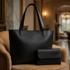 Bolsa Feminina Sacola Grande London com Alça de Ombro e acompanha Carteira - Espaçosa Para Universidade Trabalho Clássic