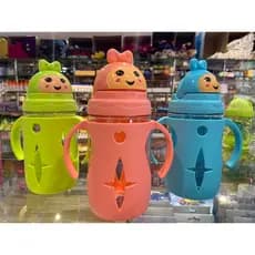 Copo Baby Coelho Com Tampa E Canudo + Alca De Plastico Colors 200ml, 350ml E 400ml
