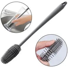 Escova Silicone Para Lavar Garrafas Mamadeiras Copos e Taças
