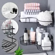 1 Unidade Suporte Organizador Canto Shampoo Banheiro Preto