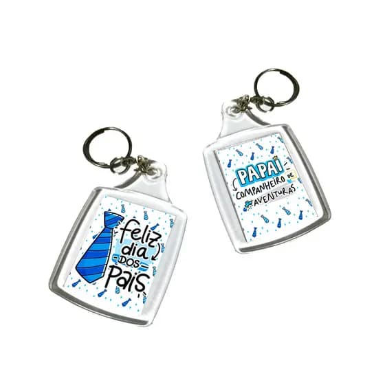 Chaveiros Personalizados de Acrílico 3x4 Lembrancinha Feliz dia dos Pais