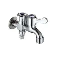 Torneira Máquina De Lavar Tanque Metal 2 Saídas 1/4 Volta