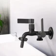 Torneira Jardim Tanque e Máquina de Lavar 2 Saídas Preta Fosca Luxo.-+ATACADAO-+
