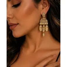 Brinco Dourado Feminino Grande Luxo Texturizado Elegante Leve Festa Moda Tendência 2026