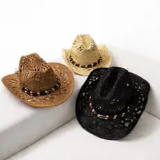 Chapéu Country Gypsy palha durinha aba modelável praia rodeio sertanejo verão lançamento