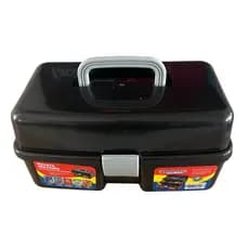 Caixa de Pesca Maleta Multiuso Preta 33x20x16 2 bandejas Arqplast