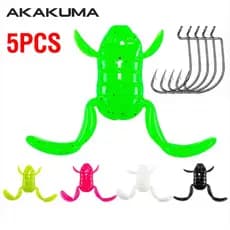 Isca Soft Sapo Akakuma Traíra Bass robalo tucunaré com Anzóis Offset de brinde– 5un