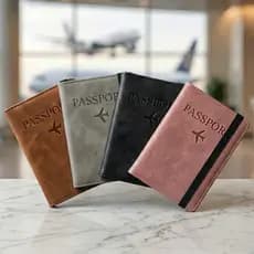 Carteira Porta Passaporte Proteção RFID Porta Documentos Cartões Dinheiro Viagem Premium Unissex