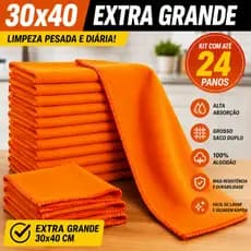 Kit Com 12 Ou 24 Flanelas Pano de Limpeza Profunda Flanelas Multiuso  Material de Limpeza 30x40 cm