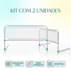 Kit 2 Grade de Segurança Universal Tela Anti-quedas para Cama Adulto e Infantil