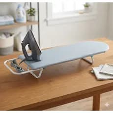 Mesa Tabua de Passar Roupa Portátil Passadeira Pé Dobrável  Tecido Térmico Cama Mesa Porta Ferro