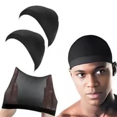 2 e 4 Toucas De Pressão Wave Cap Cabelo Afro Ondas 360 Waves touca nero touca para tranças.