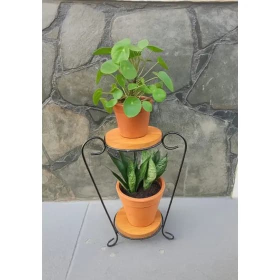 Suporte para vaso de planta Suporte 2 vasos de planta Porta vasos Prateleira de chão vasos de planta