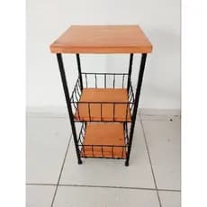Fruteira Porta Filtro 2 Andar Rústica | Suporte para Filtro quadrada | Fruteira de Ferro e madeira para Filtro
