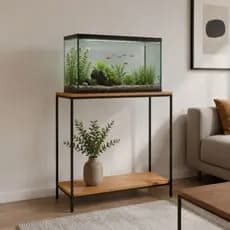 Suporte para aquário mesinha para sala aparador de canto resistente ferro e madeira
