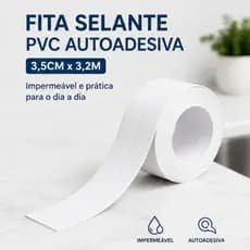 Fita Selante PVC 3,5cmx3,2m Prova D’Água Cozinha Banheiro Banheira Vedação