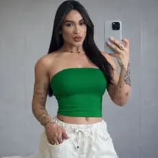 Tube Top Feminino Blusa Faixa Tomara Que Caia Suplex Forro Duplo Top Tube Sem Bojo Unidade e Kit