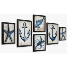 Kit quadro decorativo para lavabo banheiro cozinha fundo do mar praia area de lazer parede
