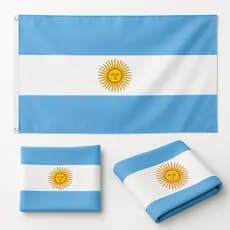 Bandeira Argentina Oficial C/Anilhas 90x60 Cm Cores Fortes