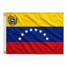 Bandeira Premium Venezuela Oficial 90 x 150 cm C/ Anilhas p/ Mastro Costurada Excelente p/Exteriores