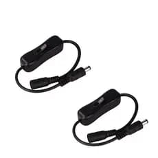 Kit 2 Interruptor Liga Desliga P4 Fita Led 12v On Off Para Fita Iluminação e CFTV Preto