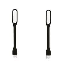 Mini Luminária Led Luz Usb Flexível Portável Para Laptops Preta Kit 2 Unidades
