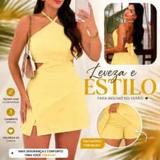 SUPER EM ALTA!! Macacão Feminino Vestido Macaquinho Curto Alfaiataria Gola Halter Alcinha Com Bojo