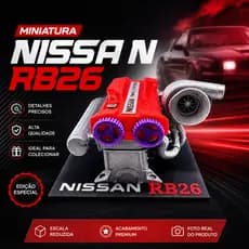 Miniatura Motor RB26 Nissan Skyline R34 JDM - Modelo 3D Colecionável 1/8