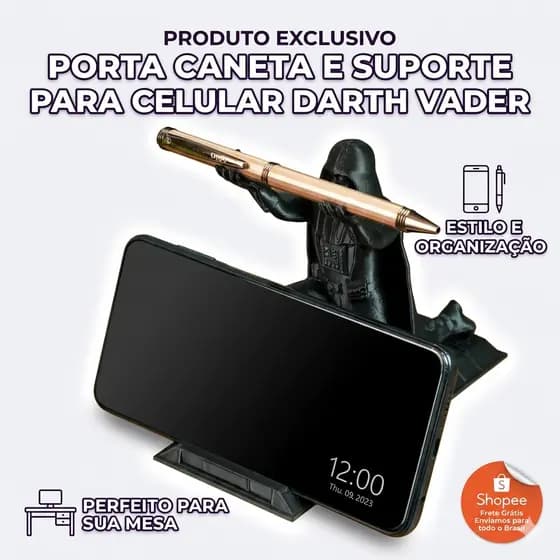 Suporte Darth Vader – Porta Celular e Caneta - 3D