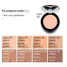 Pó compacto completo Com e Sem espelho Faces Natura