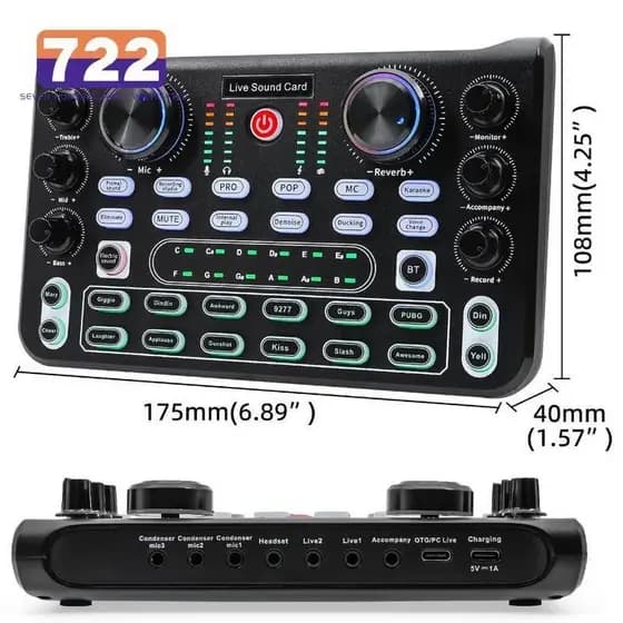 Placa De Som HD X60 Versão Em Inglês Placas Profissionais Mixer De Áudio Para Transmissão De Karaokê KTV Singinging Live