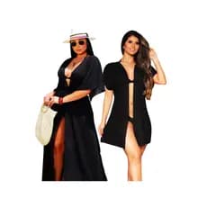 Saida De Praia kit com 2 Longa Lisa + Saida Curta Lisa CANGA Promoção